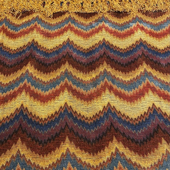 Vintage Ethan Allen Sharif Lap Throw Heavyweight MCM Southwestern Log Cabin - Picture 2 of 7